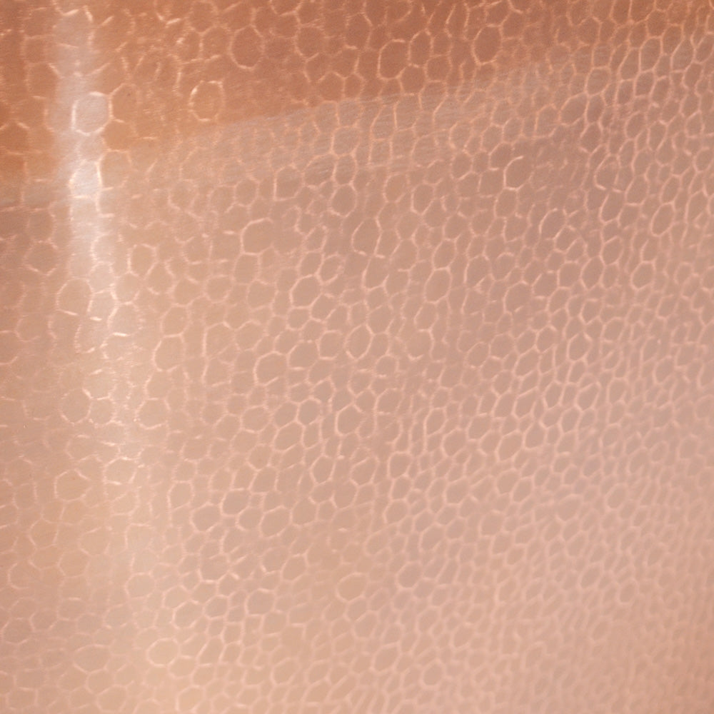 “SanSiroToulon67HAAir” 67" x 31.5" “Warmed Air Jetted” French Bateau Tub Hammered Light Aged Solid Copper Exterior