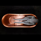 “SanSiro Cognac73VG Soaking Tub” 73" Freestanding French Bateau Pure Copper Bathtub with “Aged Verdigris” Exterior