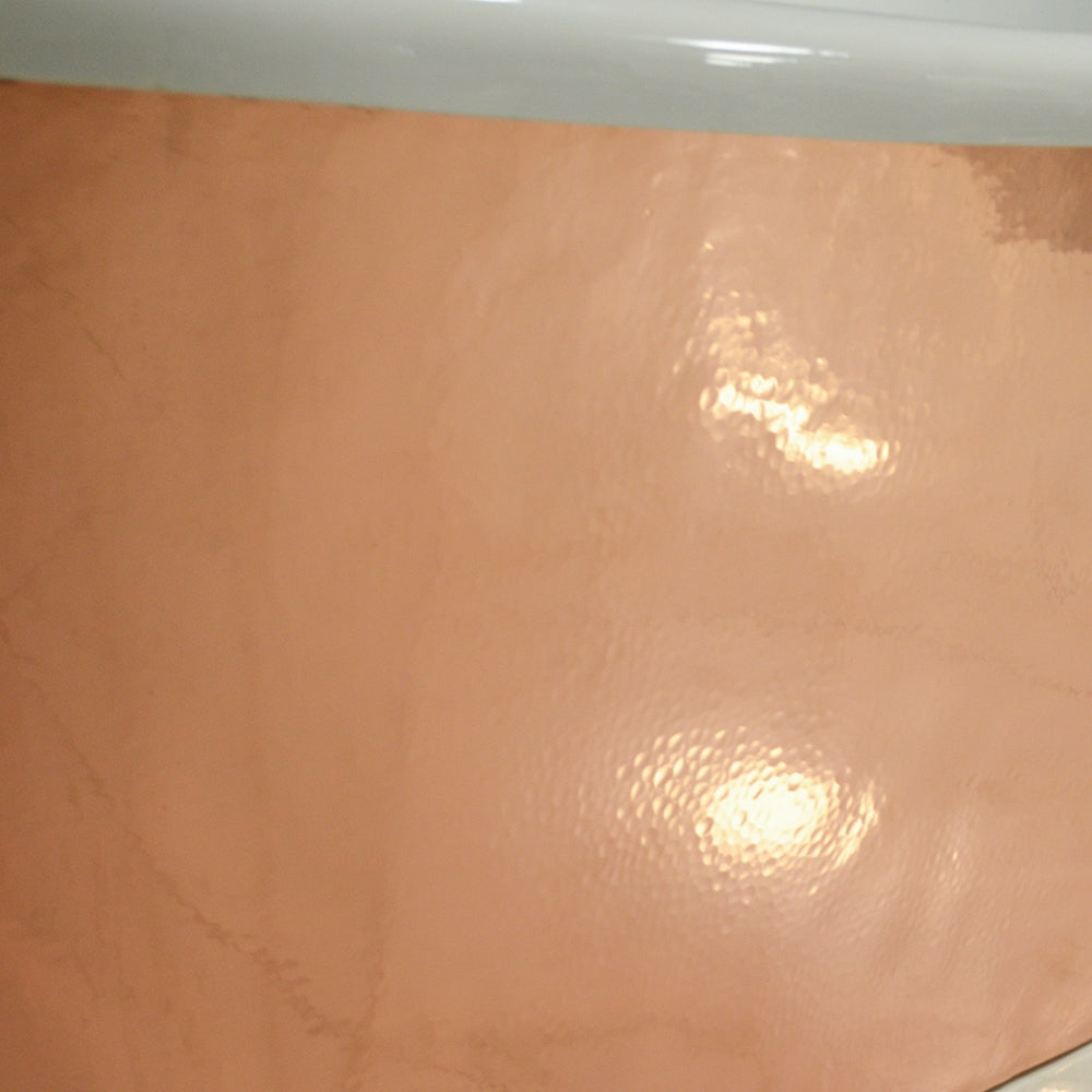“SanSiro Toulon73HPCAir” 73" x 31.5" “Warmed Air Jetted” French Bateau Tub Hammered Polished Solid Copper Exterior
