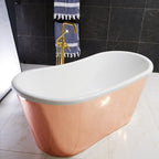 “SanSiro Toulon73HPCAir” 73" x 31.5" “Warmed Air Jetted” French Bateau Tub Hammered Polished Solid Copper Exterior