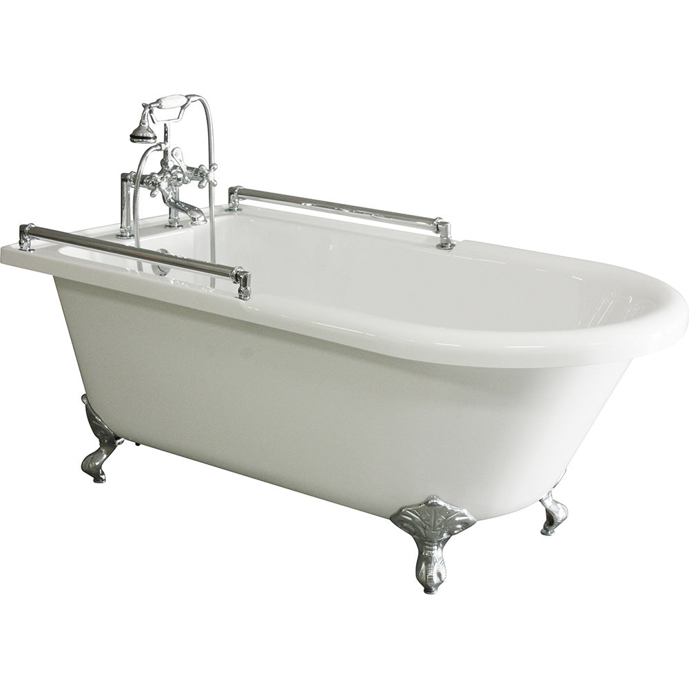 “ACFL65FPK” 65" Extra Wide Classic Clawfoot Tub and Faucet Package with Grab Bars