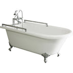“ACFL65FPK” 65" Extra Wide Classic Clawfoot Tub and Faucet Package with Grab Bars