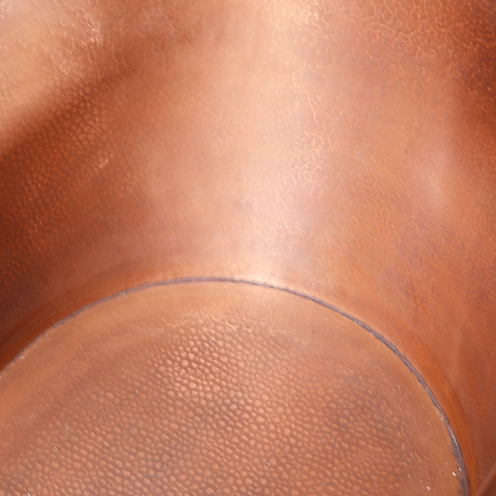 “SanSiro Colmar73HLAAir” 73" Variable Speed Air Jetted Hammered Lightly Aged Copper French Bateau Bathtub with Ozone Sanitizing