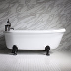 “SanSiro Empress EM67N” 67 Inch Hydro Massage “Water and Air Jetted” Single Slipper Clawfoot Tub Package