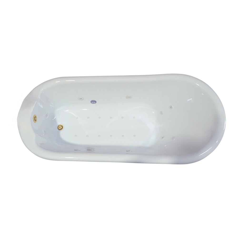“SanSiro Empress EM67N” 67 Inch Hydro Massage “Water and Air Jetted” Single Slipper Clawfoot Tub Package