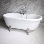 “SanSiro Empress EM69N” 69 Inch Hydro Massage “Water and Air Jetted” Double Ended Clawfoot Tub Package
