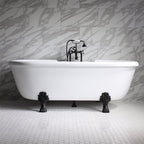 “SanSiro Empress EM69N” 69 Inch Hydro Massage “Water and Air Jetted” Double Ended Clawfoot Tub Package