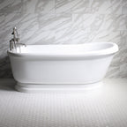 “SanSiro Empress EMPD67N” 67 Inch Hydro Massage “Water and Air Jetted” Single Slipper Pedestal Tub Package