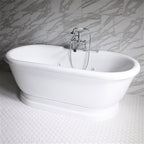 “SanSiro Empress EMPD69N” 69 Inch Hydro Massage “Water and Air Jetted” Double Ended Pedestal Tub Package