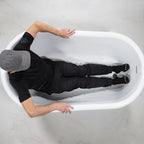 “LuxWide Calypso Athena-ACHCL58” 58 Inch White CoreAcryl Acrylic Swedish Slipper Clawfoot Tub “Aged Chrome” Exterior