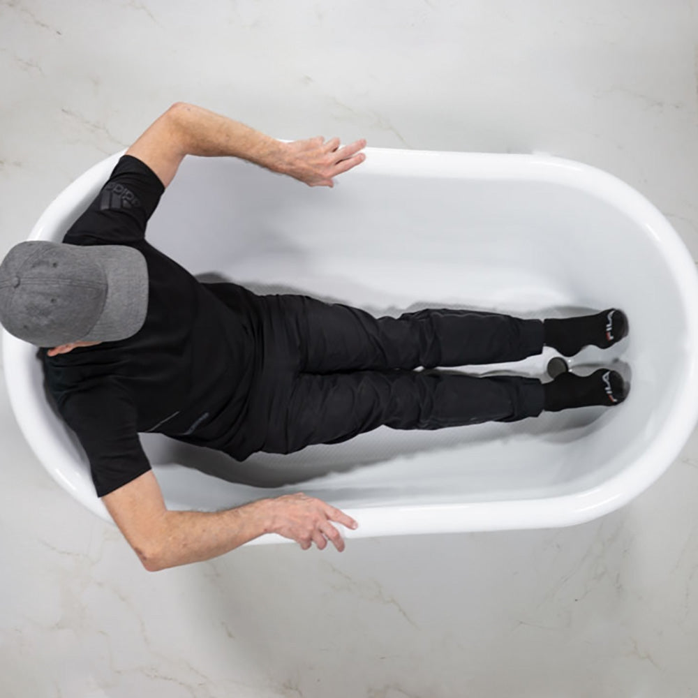 “LuxWide Calypso Athena-USLCL58” 58 Inch White CoreAcryl Acrylic Swedish Slipper Clawfoot Tub “Umber Washed Silver Leaf” Exterior