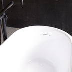 “LuxWide Calypso Athena-WH54” 54 Inch CoreAcryl Acrylic Swedish Slipper Clawfoot Tub “High Gloss White” Interior and Exterior