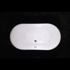 “LuxWide Calypso-UGLBTSK59” 59"  French Bateau Skirted Bathtub with “Umber Washed Gold Leaf” Exterior Finish