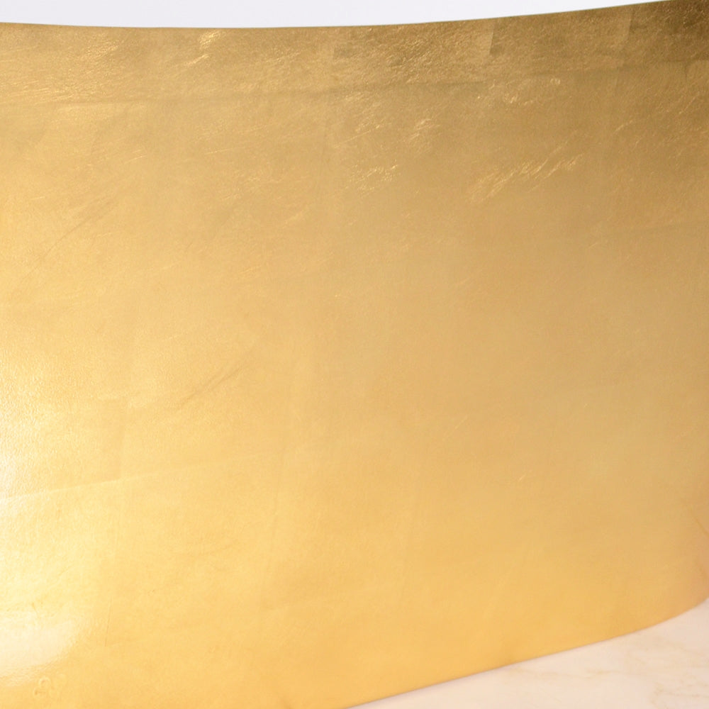 “LuxWide Calypso-UGLBTSK67” 67"  French Bateau Skirted Bathtub with “Umber Washed Gold Leaf” Exterior Finish