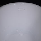 “LuxWide Calypso Iris-58-ACH” 58 Inch White CoreAcryl Acrylic Swedish Slipper Pedestal Tub “Aged Chrome” Exterior