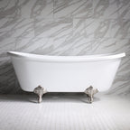 “HLBT59” 59" Hotel Collection CoreAcryl Acrylic French Bateau Clawfoot Tub with Feet