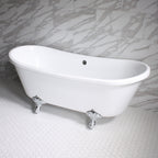 “HLBT59” 59" Hotel Collection CoreAcryl Acrylic French Bateau Clawfoot Tub with Feet