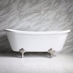 “HLBT73” 73" Hotel Collection CoreAcryl Acrylic French Bateau Clawfoot Tub with Feet