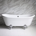 “HLBT73” 73" Hotel Collection CoreAcryl Acrylic French Bateau Clawfoot Tub with Feet