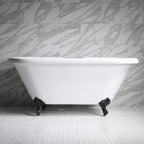 “HLDBL59” 59" Hotel Collection CoreAcryl Acrylic Double Ended Clawfoot Tub with Feet