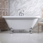 “HLDBL59” 59" Hotel Collection CoreAcryl Acrylic Double Ended Clawfoot Tub with Feet