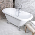 “HLDBL59” 59" Hotel Collection CoreAcryl Acrylic Double Ended Clawfoot Tub with Feet