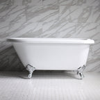 “HLFL53” 53" Hotel Collection CoreAcryl Acrylic Classic Clawfoot Tub with Feet