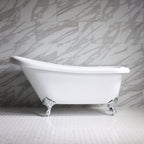 “HLSL57” 57" Hotel Collection CoreAcryl Acrylic Single Slipper Clawfoot Tub with Feet