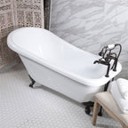 “HLSL57” 57" Hotel Collection CoreAcryl Acrylic Single Slipper Clawfoot Tub with Feet