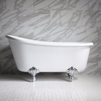 “HLSW54” 54" Hotel Collection CoreAcryl Acrylic Swedish Slipper Clawfoot Tub with Feet