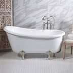 “HLSW54” 54" Hotel Collection CoreAcryl Acrylic Swedish Slipper Clawfoot Tub with Feet