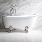 “HLSW54” 54" Hotel Collection CoreAcryl Acrylic Swedish Slipper Clawfoot Tub with Feet