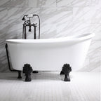 “HLSW58” 58" Hotel Collection CoreAcryl Acrylic Swedish Slipper Clawfoot Tub with Feet