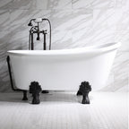 “HLSW62” 62" Hotel Collection CoreAcryl Acrylic Swedish Slipper Clawfoot Tub with Feet