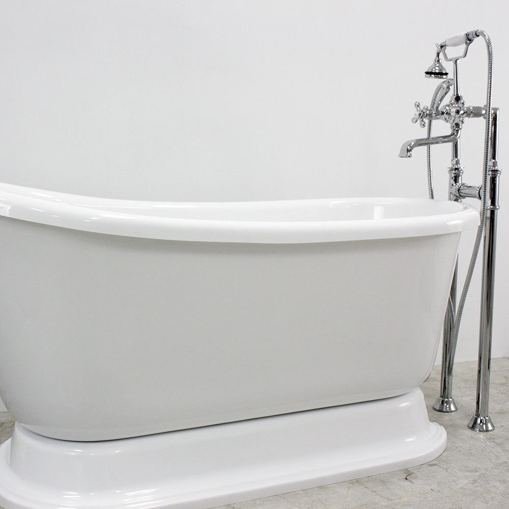 “HLSWPD54” 54" Hotel Collection CoreAcryl Acrylic Swedish Slipper Pedestal Tub with Base