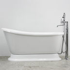 “HLSWPD54” 54" Hotel Collection CoreAcryl Acrylic Swedish Slipper Pedestal Tub with Base