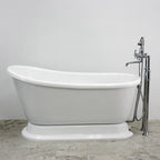 “HLSWPD58” 58" Hotel Collection CoreAcryl Acrylic Swedish Slipper Pedestal Tub with Base