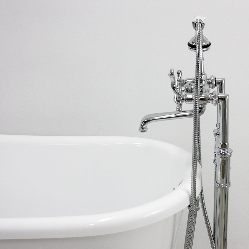 “HLSWPD58” 58" Hotel Collection CoreAcryl Acrylic Swedish Slipper Pedestal Tub with Base