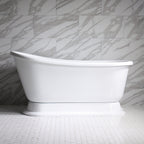 “HLSWPD62” 62" Hotel Collection CoreAcryl Acrylic Swedish Slipper Pedestal Tub with Base