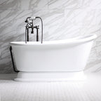 “HLSWPD62” 62" Hotel Collection CoreAcryl Acrylic Swedish Slipper Pedestal Tub with Base