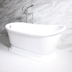 “HLSWPD62” 62" Hotel Collection CoreAcryl Acrylic Swedish Slipper Pedestal Tub with Base