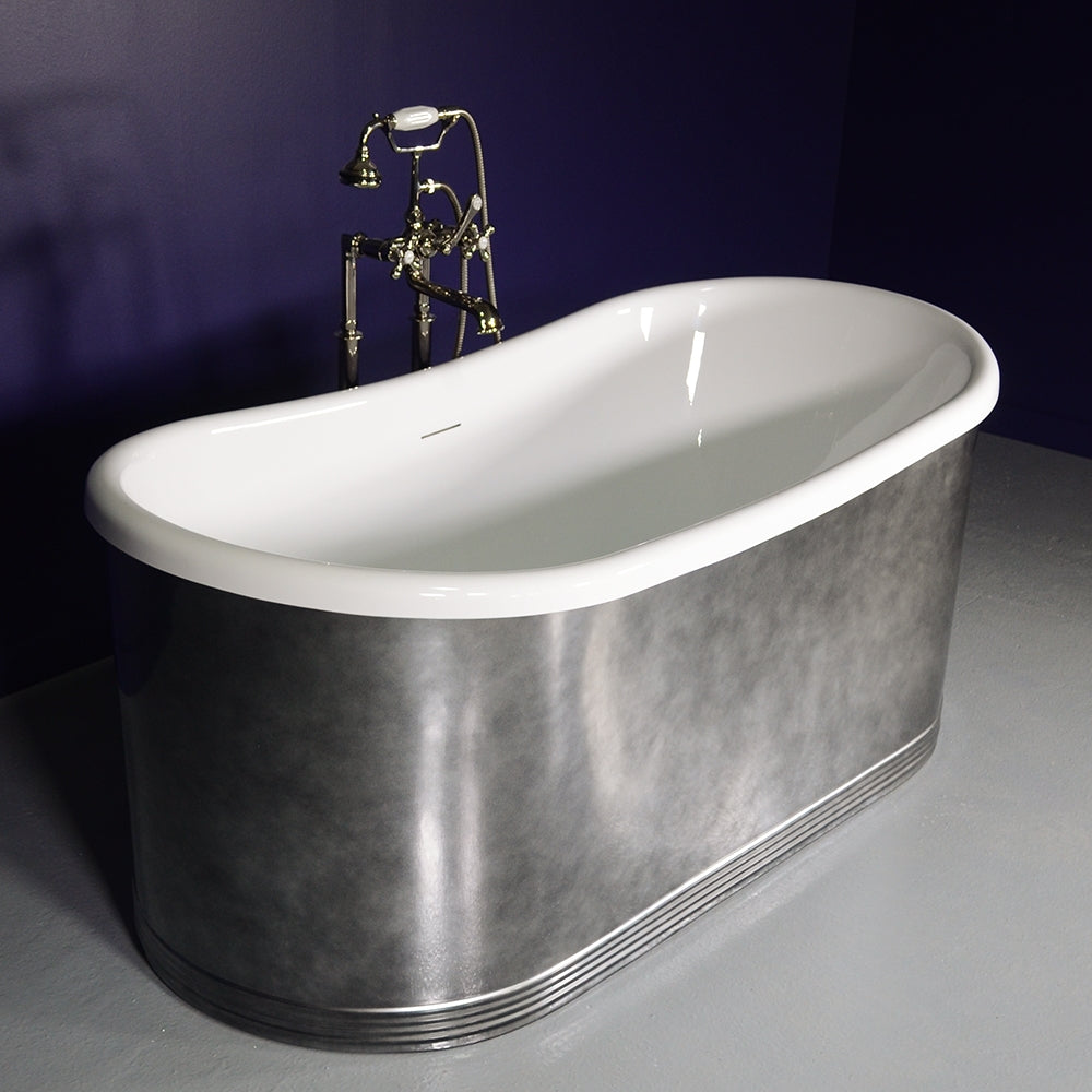 “Luxwide Josephine59ACHRS” 59" x 31.5" French Bateau with an “Aged Chrome Finish” on Solid Copper Exterior