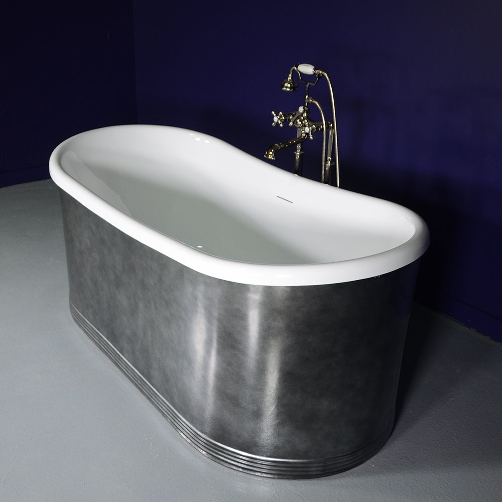 “Luxwide Josephine59ACHRS” 59" x 31.5" French Bateau with an “Aged Chrome Finish” on Solid Copper Exterior