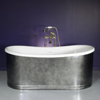 “Luxwide Josephine59ACHRS” 59" x 31.5" French Bateau with an “Aged Chrome Finish” on Solid Copper Exterior