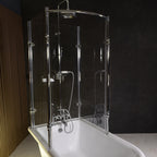 “OASIS 59 SHPK” 59" Extra Wide Classic Clawfoot Shower Tub with Clear Tempered Glass Shower Enclosure Package
