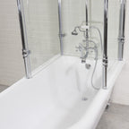 “OASIS 59 SHPK” 59" Extra Wide Classic Clawfoot Shower Tub with Clear Tempered Glass Shower Enclosure Package