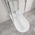 “OASIS 59 SHPK” 59" Extra Wide Classic Clawfoot Shower Tub with Clear Tempered Glass Shower Enclosure Package