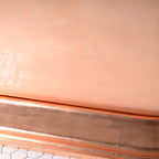 Standard Wide “Caterina73” 73" CoreAcryl WHITE Acrylic French Bateau Pedestal Tub with Copper Leaf Exterior and Drain