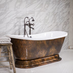 Standard Wide “Domenico59” 59" CoreAcryl Acrylic French Bateau Pedestal Bathtub