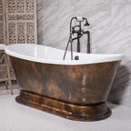 Standard Wide “Domenico59” 59" CoreAcryl Acrylic French Bateau Pedestal Bathtub